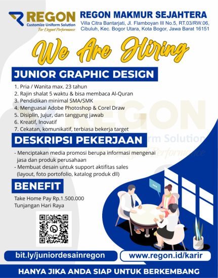 lowongan kerja Junior Desain Grafis regon 2023